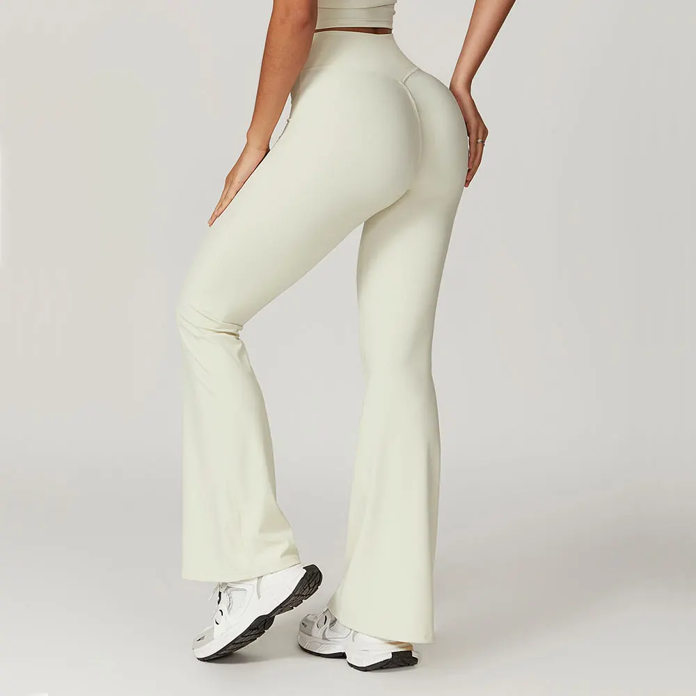 Belly Pants For Women Fitness Sport Bell Bottomed Leggings High Waist Elastic Yoga Leggings Gym Jogging Quick Dry Push Up Tights - Image 5