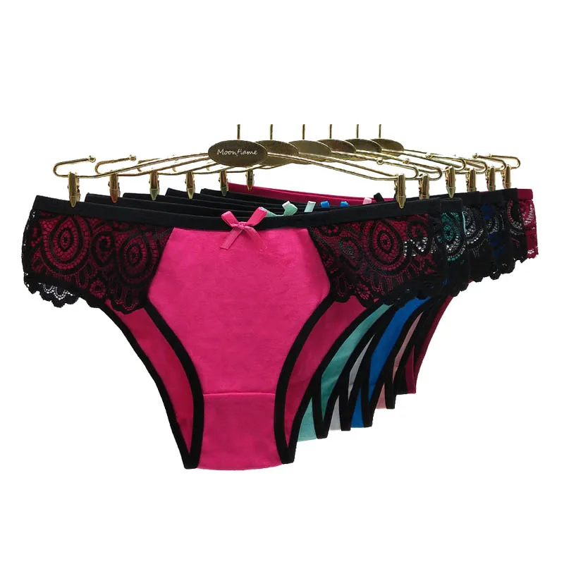 Moonflame 5 Pcs Underwear Girls Low Rise Cotton Briefs Sexy Lace Women's Panties - Image 7