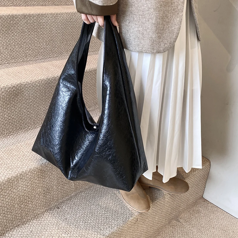 MOODS Retro Shoulder Bags For Women Soft PU Leather Pure Color Underarm Hobo Bag Big Capacity Shopper Totes 2024 Luxury Handbags - Image 6