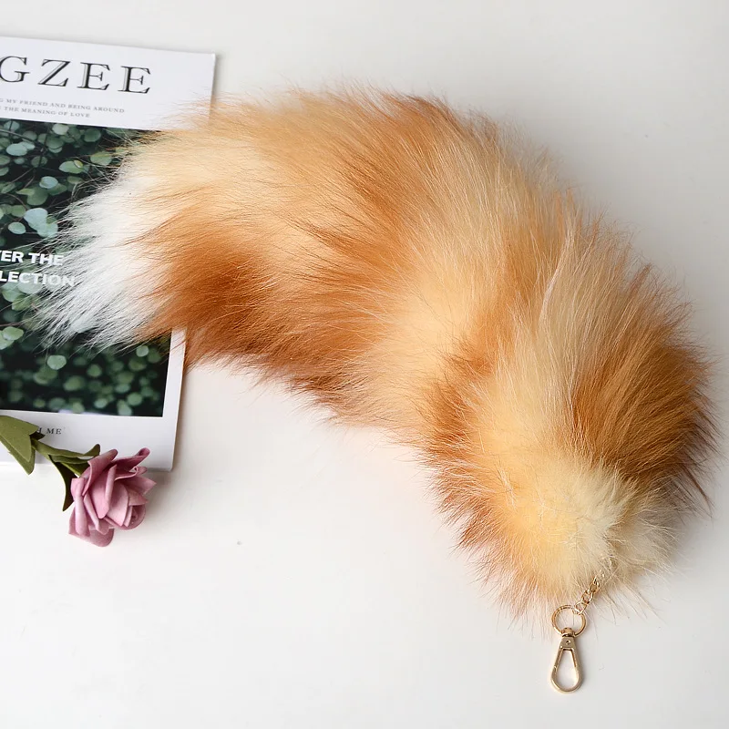 2024 New Fashion Fox Tail Keychain Wolf Tail Fur Tassel Bag Tag Black And Brown Pom Pom Charm Keyring Holder Strap Chain Gifts - Image 22