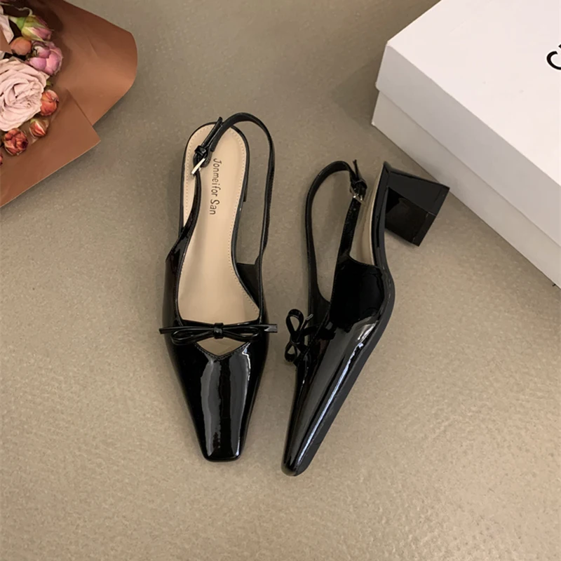 2025 Summer High Heel Women Sandals Fashion Square Toe Singbacks Pumps Stripper Party Female Sandalias - Image 9