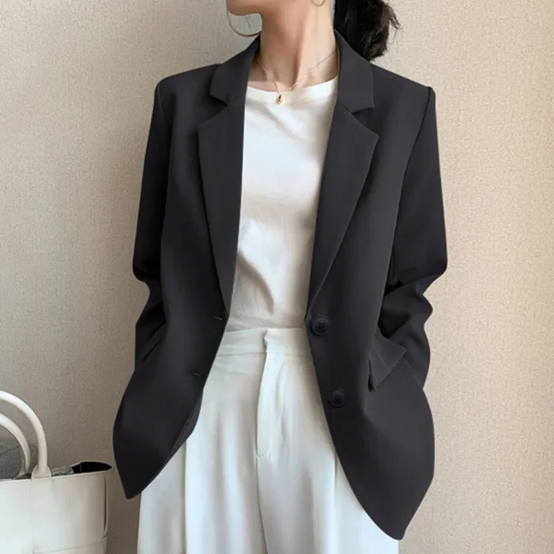 I DO: 01-05 00:14:45 Women Jacket New in Korean Fashion Small Suit Top Brown Suit Coat Clothes Loose Straight Temperament Slim B