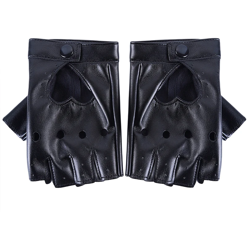 Fashion Half Finger Driving Women Comfortable Gloves PU Leather Fingerless Gloves For Women Black Red White Punk Glove - Image 9