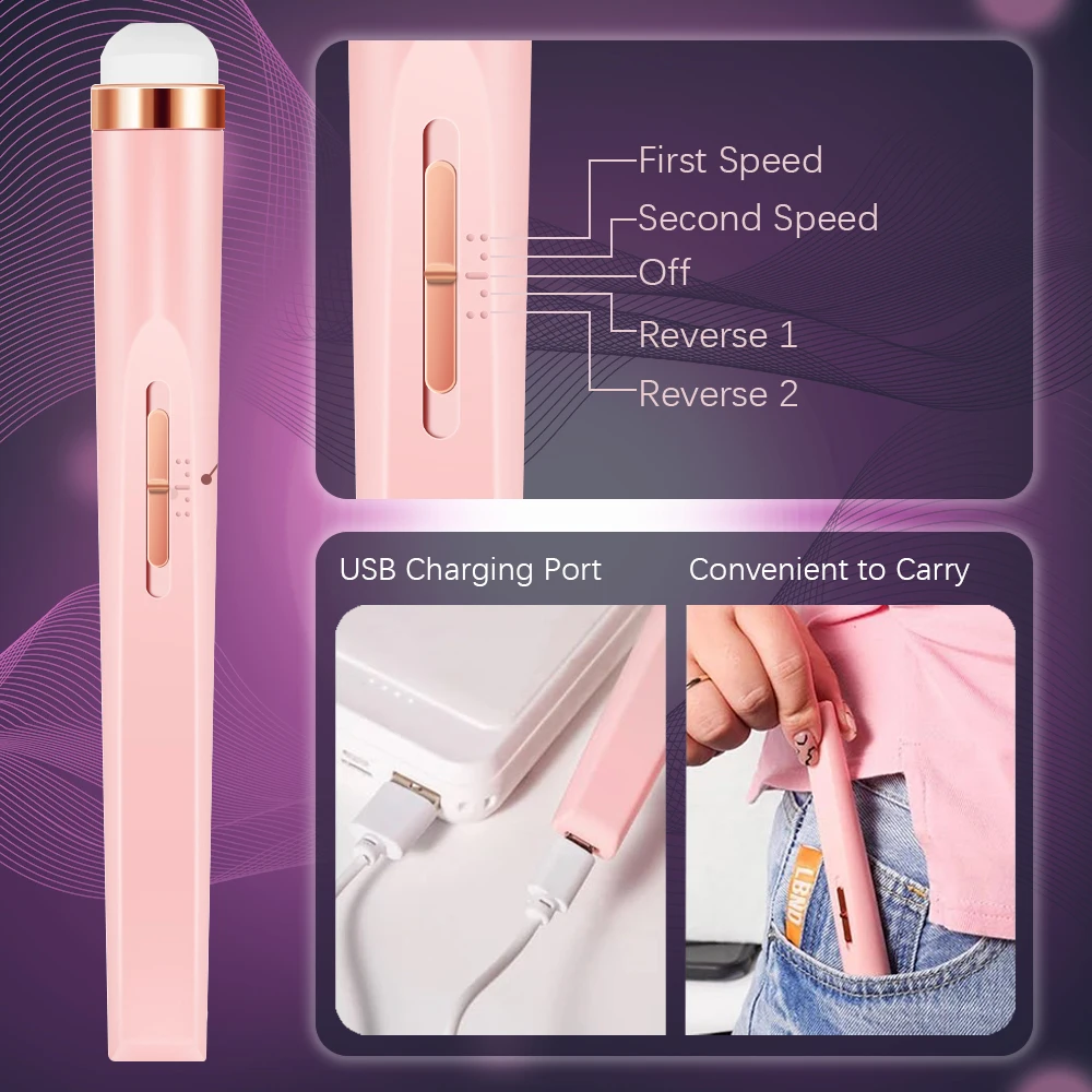 YIKOOLIN 5 in 1 Electric Nail Polish Drill Machine USB Charge Portable Manicure Set Exfoliation and Polishing for Nail Salon - Image 3