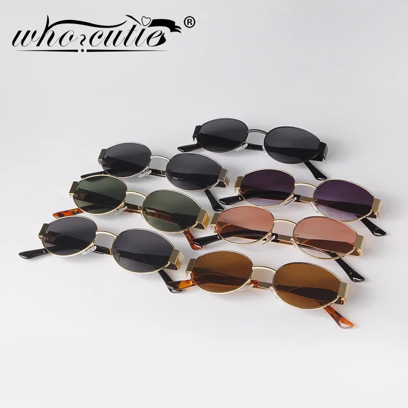 Retro Metal Frame Pilot Oval Sunglasses Women Men Brand Designer Vintage Round Sun Glasses Luxury 90s Green Lens Shades Male UV - Image 6