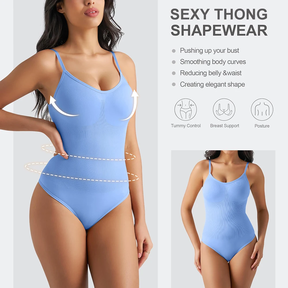 Bodysuit Women Shapewear Tummy Control Butt Lifter Body Shaper Smooth Invisible Under Dress Slimming Underwear Low Neck Jumpsuit - Image 4