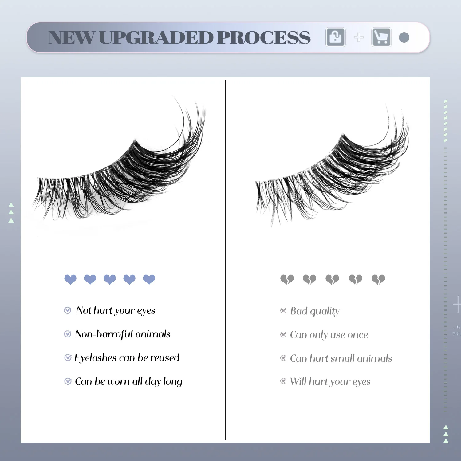 GROINNEYA Half Eyelashes Fluffy Cat Eye Lashes Style Natural Long 3D Faux Mink Lashes Winged End Eye Elongated Eyelash Extension - Image 6