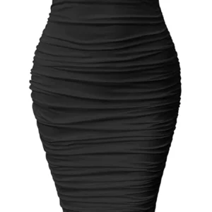Women's sexy wrap hip skirt pleats tight elastic skirt leisure holiday fashion pencil skirt