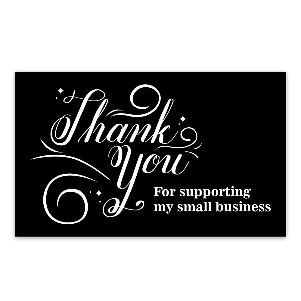 9.0x5.4cm Pink Black Foil Stamp Greeting Label Custom Thank You Cards For Small Bussiness Gift Box Decoration Packaging Supplies - Image 24