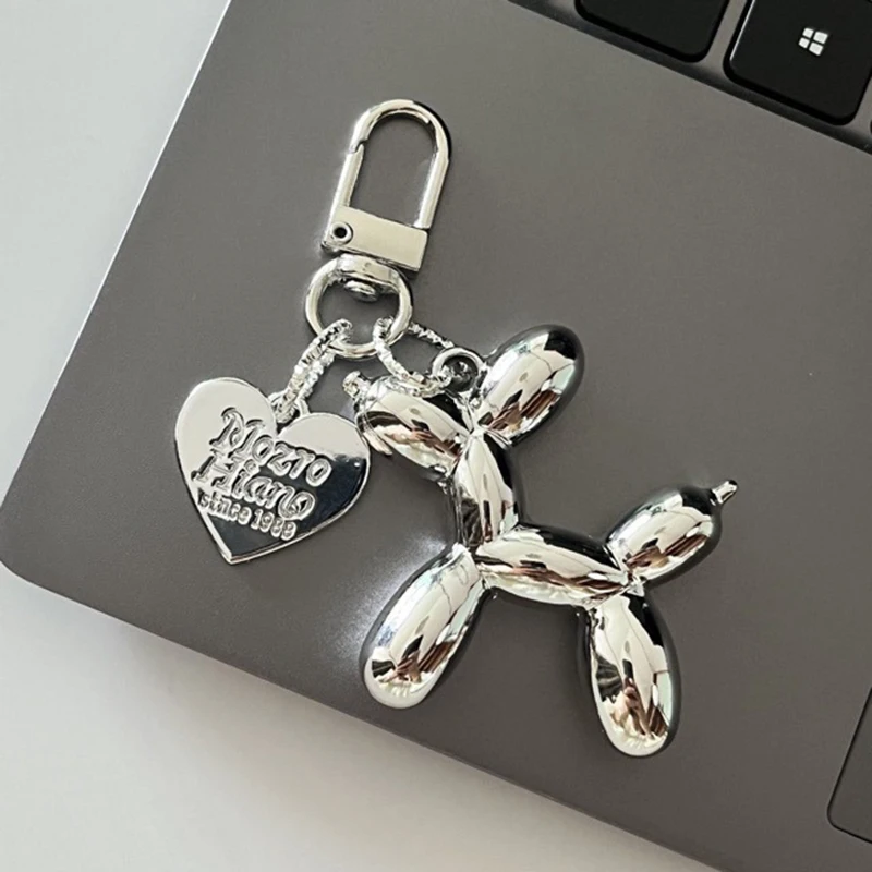 2024 Cute 3D Star Balloon Dog Keychain for Car Keys Iphone Accessories Trendy Heart Keyring Women Handbag Bag Pendant Key Chains - Image 6