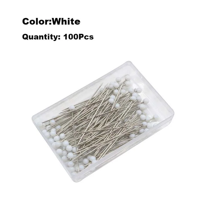 100Pcs/Box 38mm Sewing Pins Glass Ball Multicolor Head Pins Straight Quilting Heads Pins DIY Crafts Sewing Fabric - Image 7