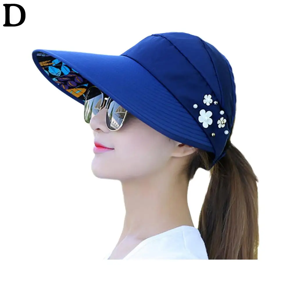 Fashion Womens Ladies Summer Vacation Wide Brim Foldable Sun Hat Anti-UV Beach Visor Caps Casual Hats - Image 9