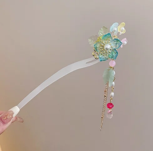 Light Luxury Flower Hairpin For Women Chinese Style Floral Butterfly Tassel Hair Stick Elegant Metal Jewelry Hairpin Hair Clips - Image 46