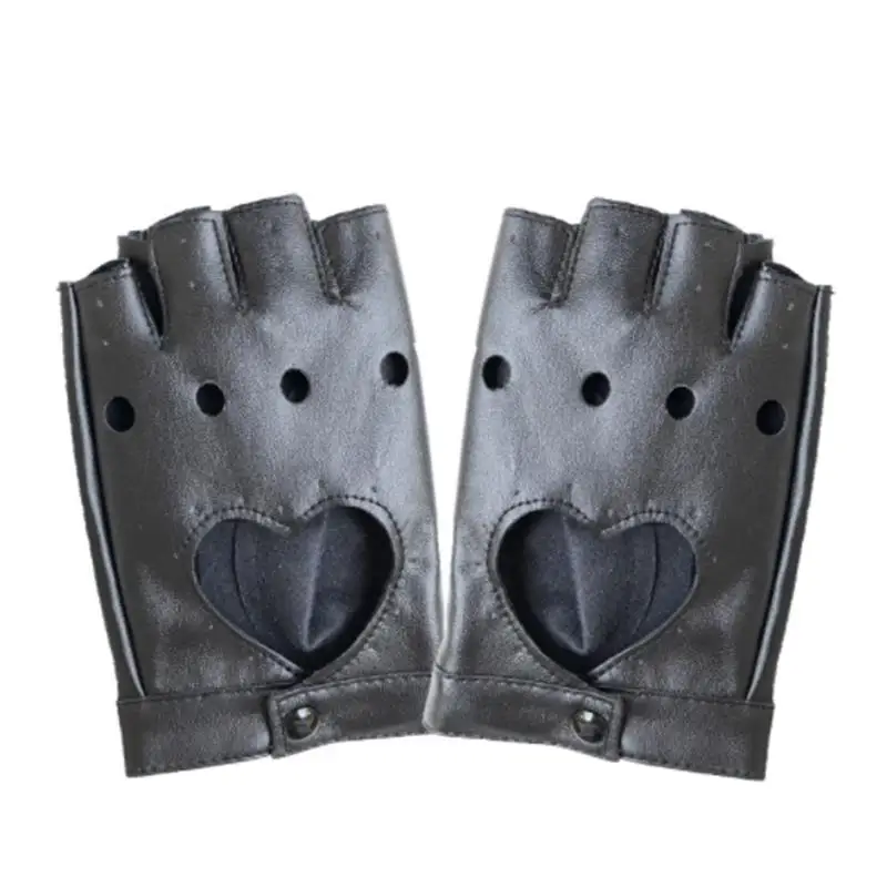 Fashion Half Finger Driving Women Comfortable Gloves PU Leather Fingerless Gloves For Women Black Red White Punk Glove - Image 4