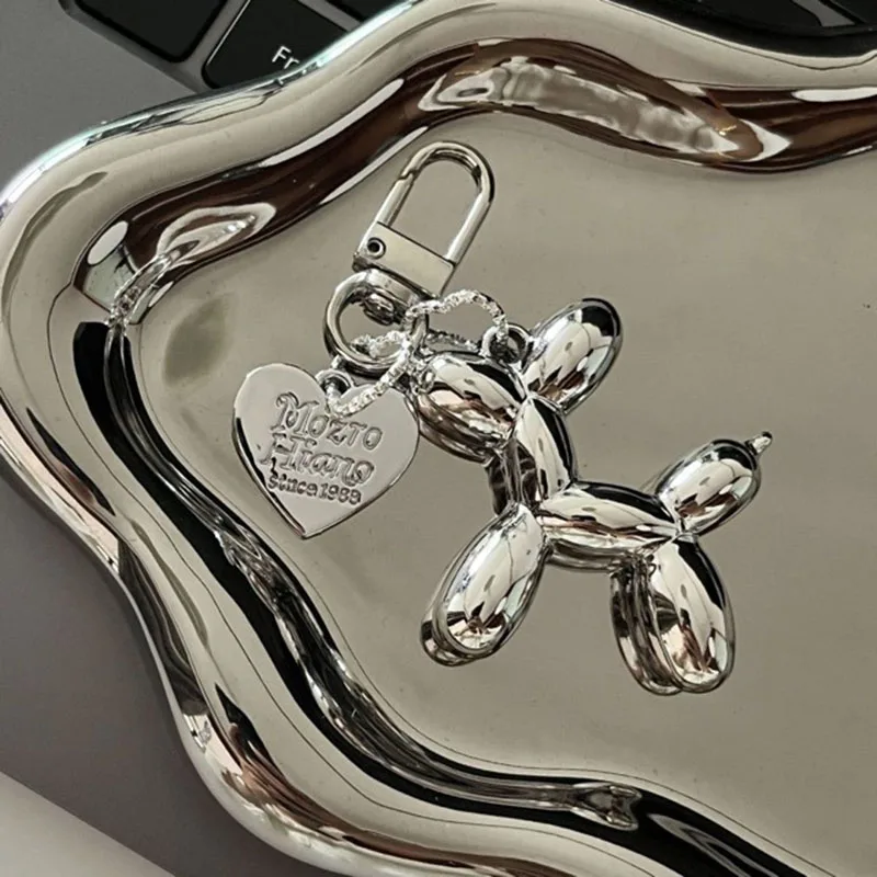 2024 Cute 3D Star Balloon Dog Keychain for Car Keys Iphone Accessories Trendy Heart Keyring Women Handbag Bag Pendant Key Chains - Image 3