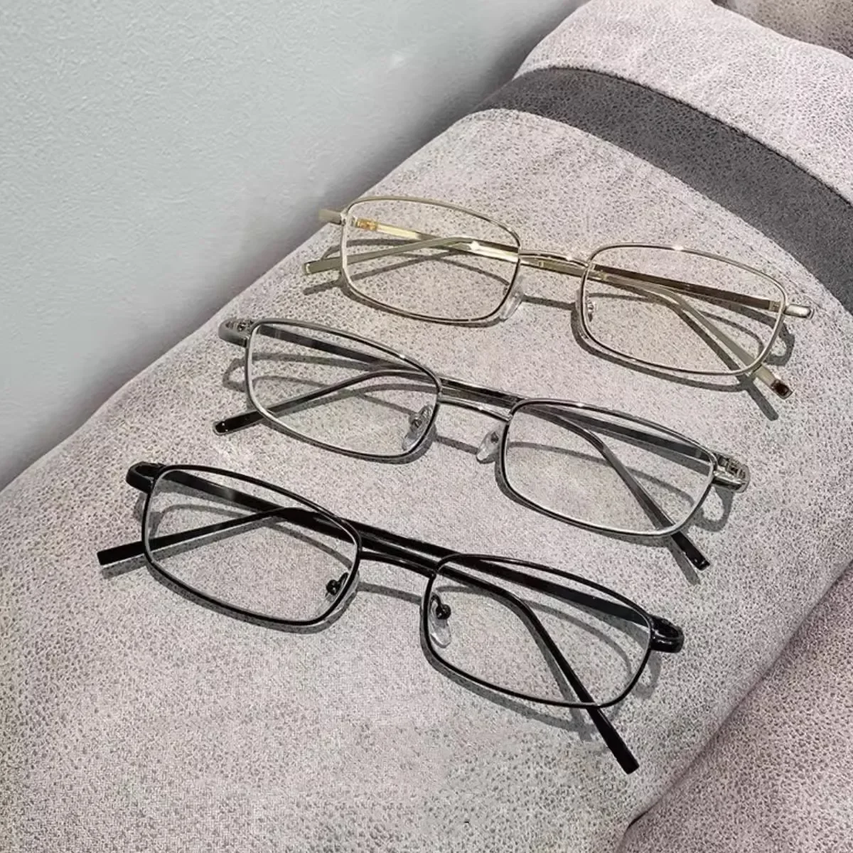 Y2K Harajuku Small Square Frame Glasses for Women Retro Silver Metal Eyeglasses Reading Spectacle Blue Light Blocking Eyewear - Image 6