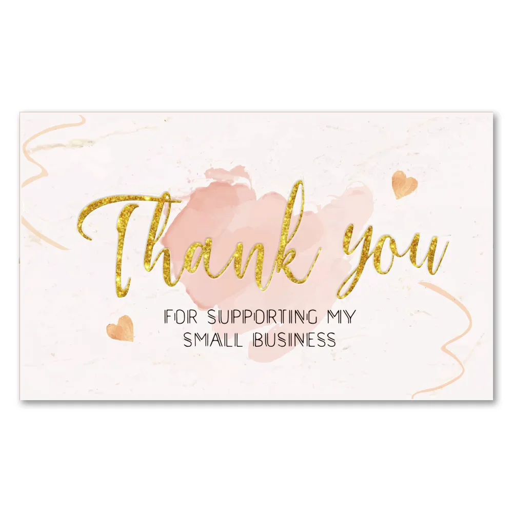 9.0x5.4cm Pink Black Foil Stamp Greeting Label Custom Thank You Cards For Small Bussiness Gift Box Decoration Packaging Supplies - Image 25