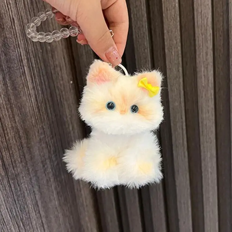 Cute Black Cat Keychain Kawaii Simulated Kitten Bag Charms Backpack Pendant Handmade DIY Cat Key Chain For Cat Lovers брелок - Image 7