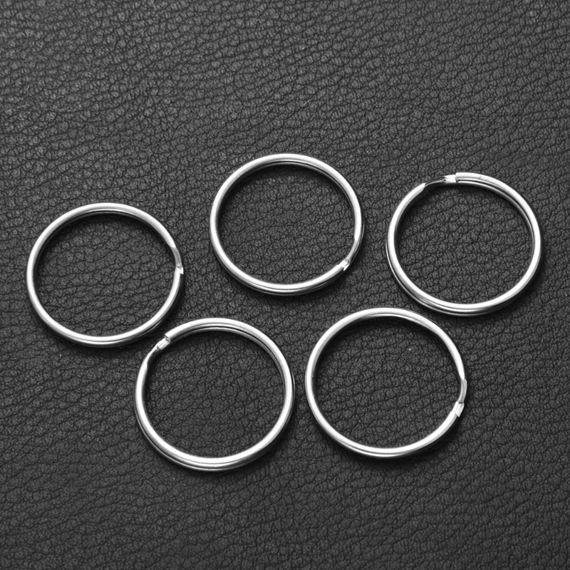 20/100pcs Metal Blank Keyring Keychain Split Rings Keyfob Key Rings Lobster Clasp Key Chain Key Pendant Stainless Steel Rings - Image 5