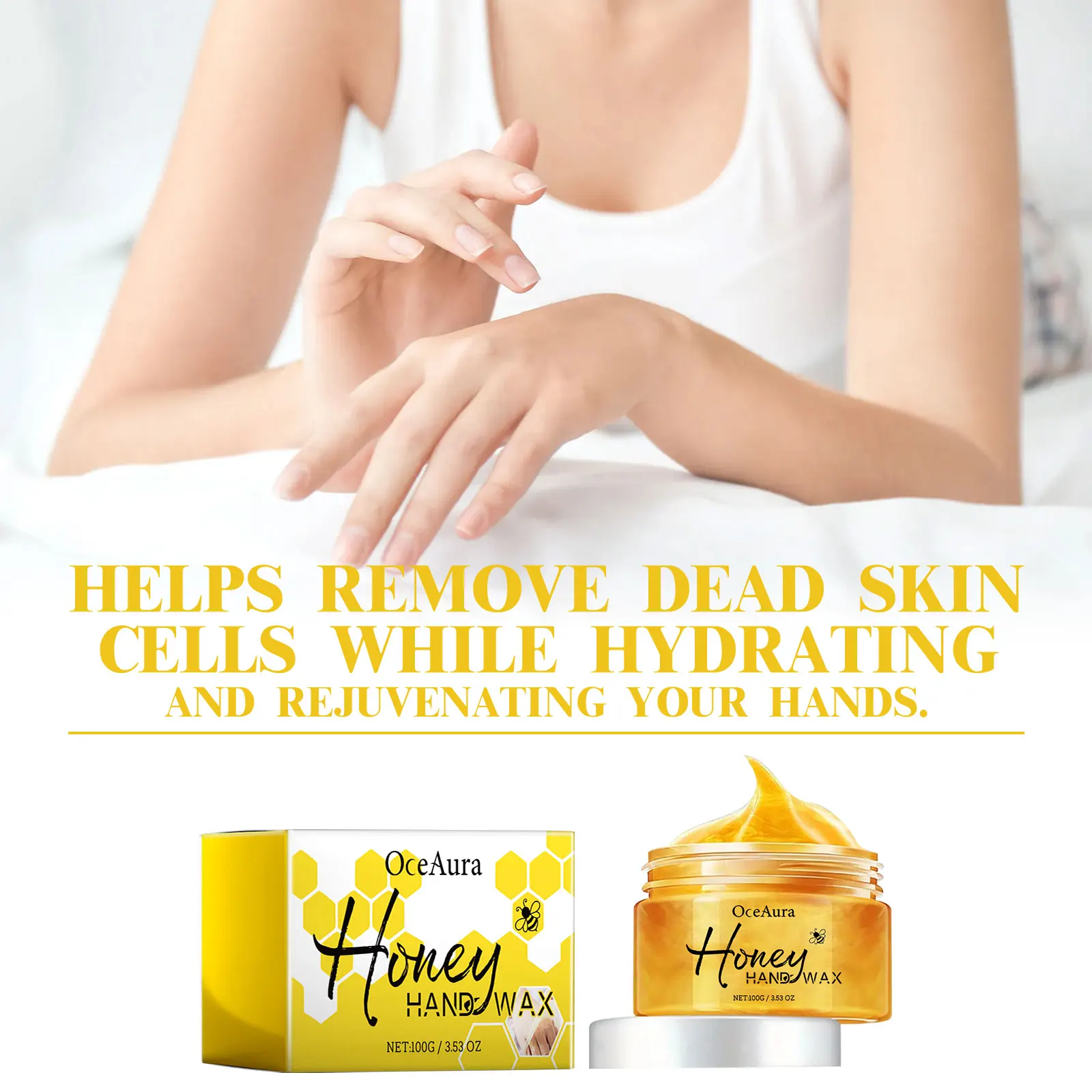 Honey Hand Wax Moisturizing Brightening Hand Mask Nourish Tender Skin Improve Drying Dull Soften Calluses Exfoliating Hand Cream - Image 5