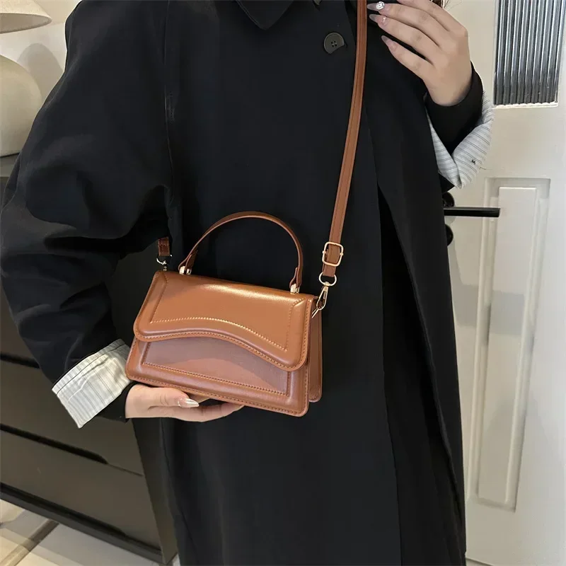 High Quality PU Leather Handbag Purse Women's Bag Solid Color Shoulder Crossbody Bags Lady Messenger Small Tote for Women Girls - Image 2