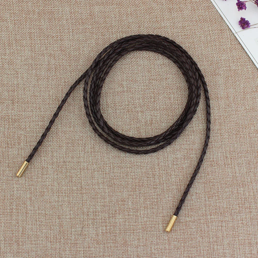 New Round Leather Rope Thin Belt Women Fashion Decorative Knotted Waist Rope Simple Self-Tie Skirt Coat Waist Belts Strap - Image 12