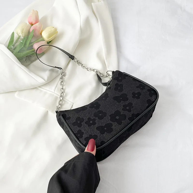 Fashion Felt Shoulder Bags for Women Small Casual Underarm Bag Female Hand Crossbody Bags for Women - Image 5