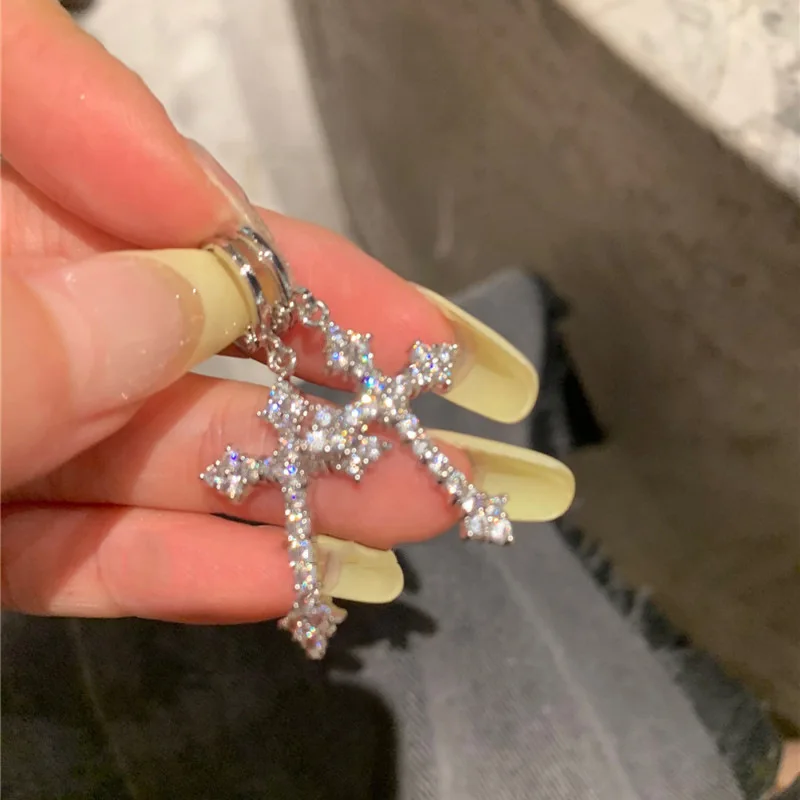 Simple Silver Color Star Earrings for Women Opal Stone Heart Hoop Earrings Punk Y2K Cute Daily Wear Jewelry Party Gifts - Image 6