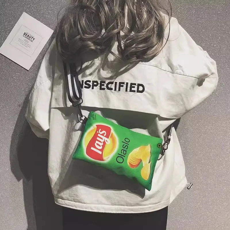 Potato Chip Snack Pattern Crossbody Bag, Women's Version Small Single Shoulder Bag, Funny Envelope Bag for Women Girls Phone Bag - Image 6