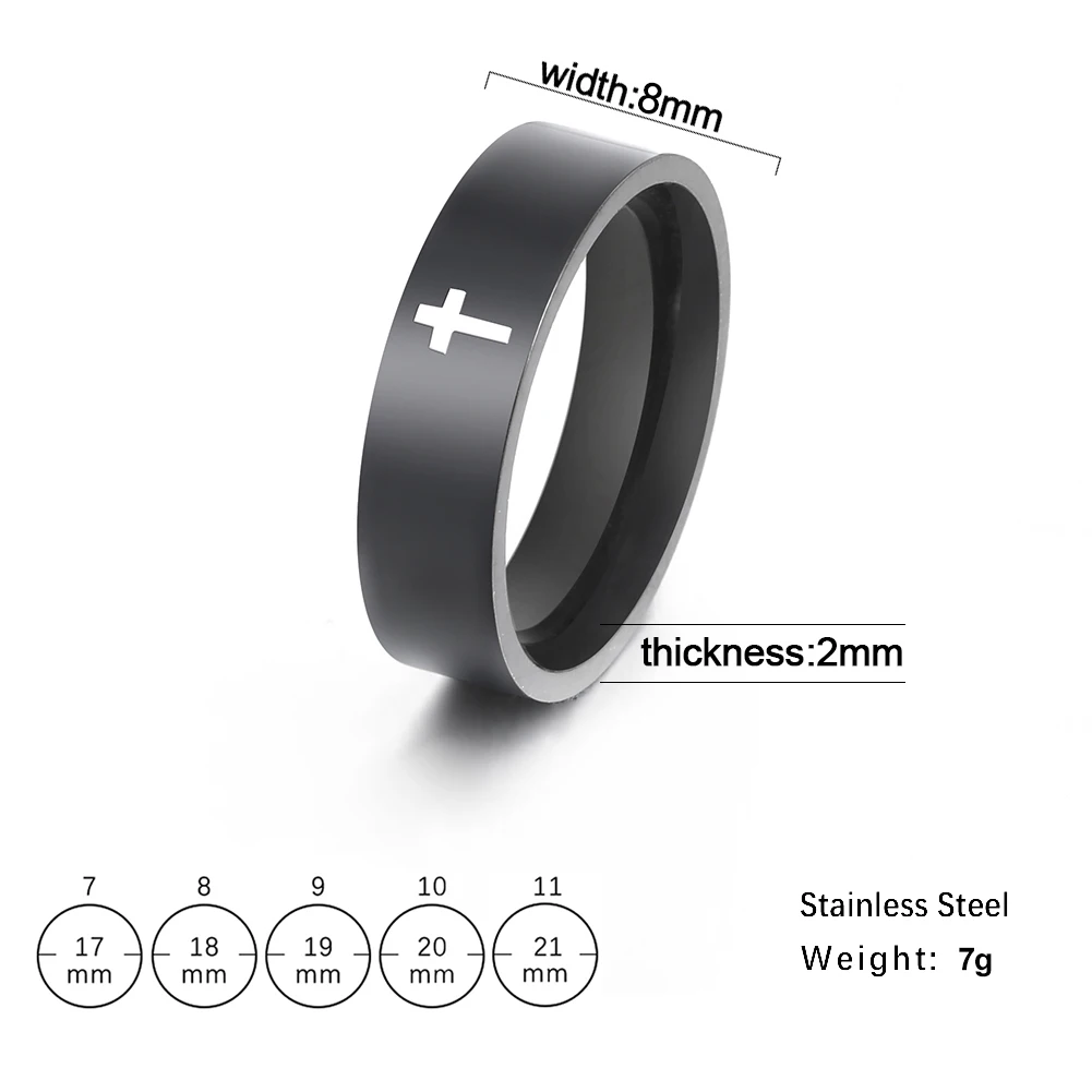 COOLTIME Gothic Cross Couple Rings Stainless Steel Silver Color Jesus Cross Finger Ring for Men Women Punk Jewelry Wedding Gift - Image 9