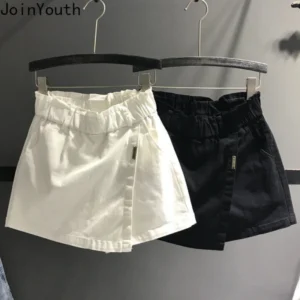 2025 Faldas Mujer De Moda Korean Mini Skirt for Women Fashion Casual Jupe Summer White Saia High Waist Tunic Denim Y2k Skirts