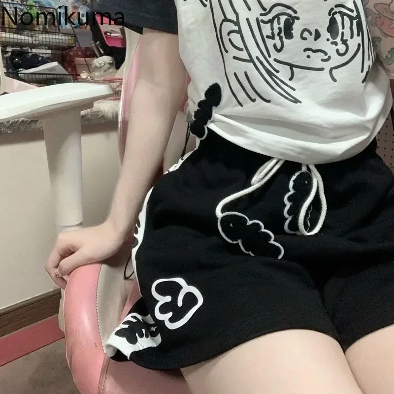 Shorts for Women's Kawaii Women Clothing Japanese Summer Short Pant Print Drawstring Casual Y2k Pantalones 2025 Fashion Bottoms - Image 2