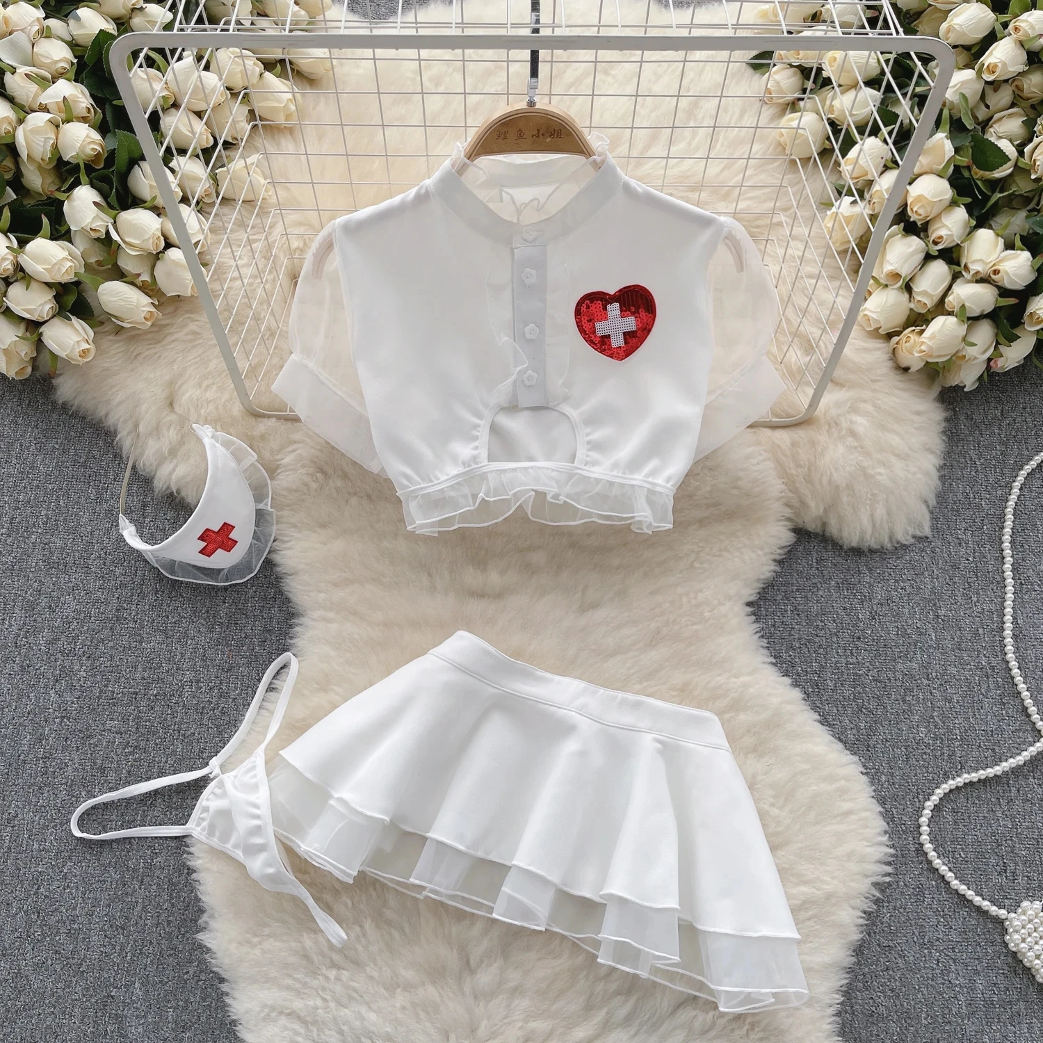 Women' Sexy Lace Camisole Slim Solid Color Sleeveless Bodysuit Erotic Lingerie V-Neck Ultra-Thin Pajamas Hollow Sheer Playsuit - Image 42