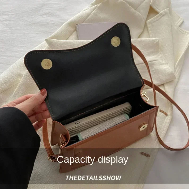 High Quality PU Leather Handbag Purse Women's Bag Solid Color Shoulder Crossbody Bags Lady Messenger Small Tote for Women Girls - Image 5