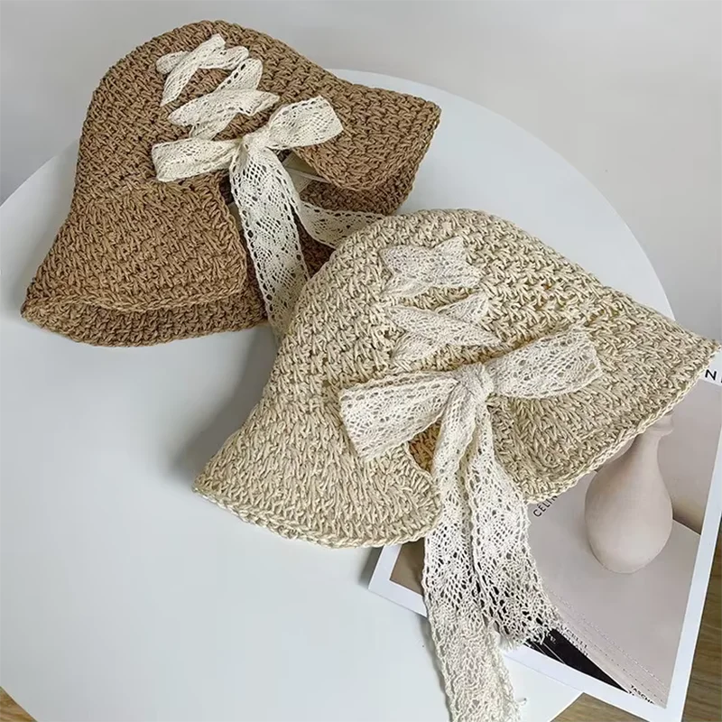 2025 New Women's Braided Straw Fisherman Hat UPF50+ Breathable Summer Beach Vacation Sun Protection Wide Brim Adjustable - Image 6