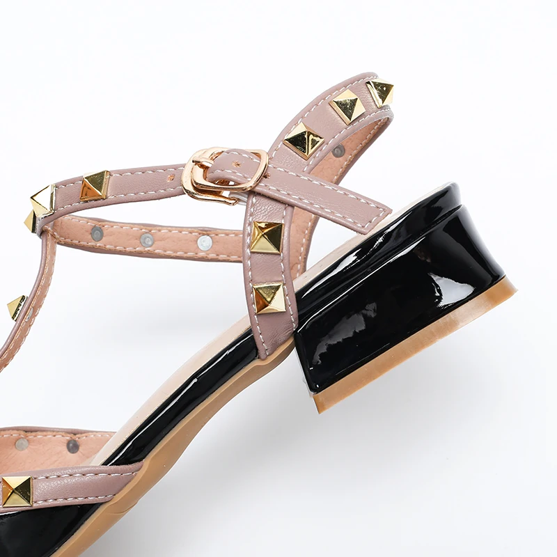 2024 Summer high-heeled women's sandals Fashion brand design pointed rivet red casual shoes Large size 41-43 - Image 6