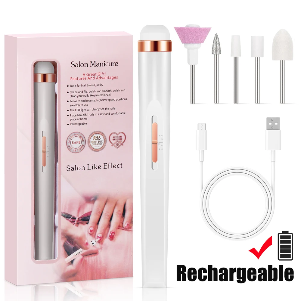 YIKOOLIN Nail Buff Portable Kit Electronic Nail File and Full Manicure and Pedicure Tool Professional Nail Drill - Image 18