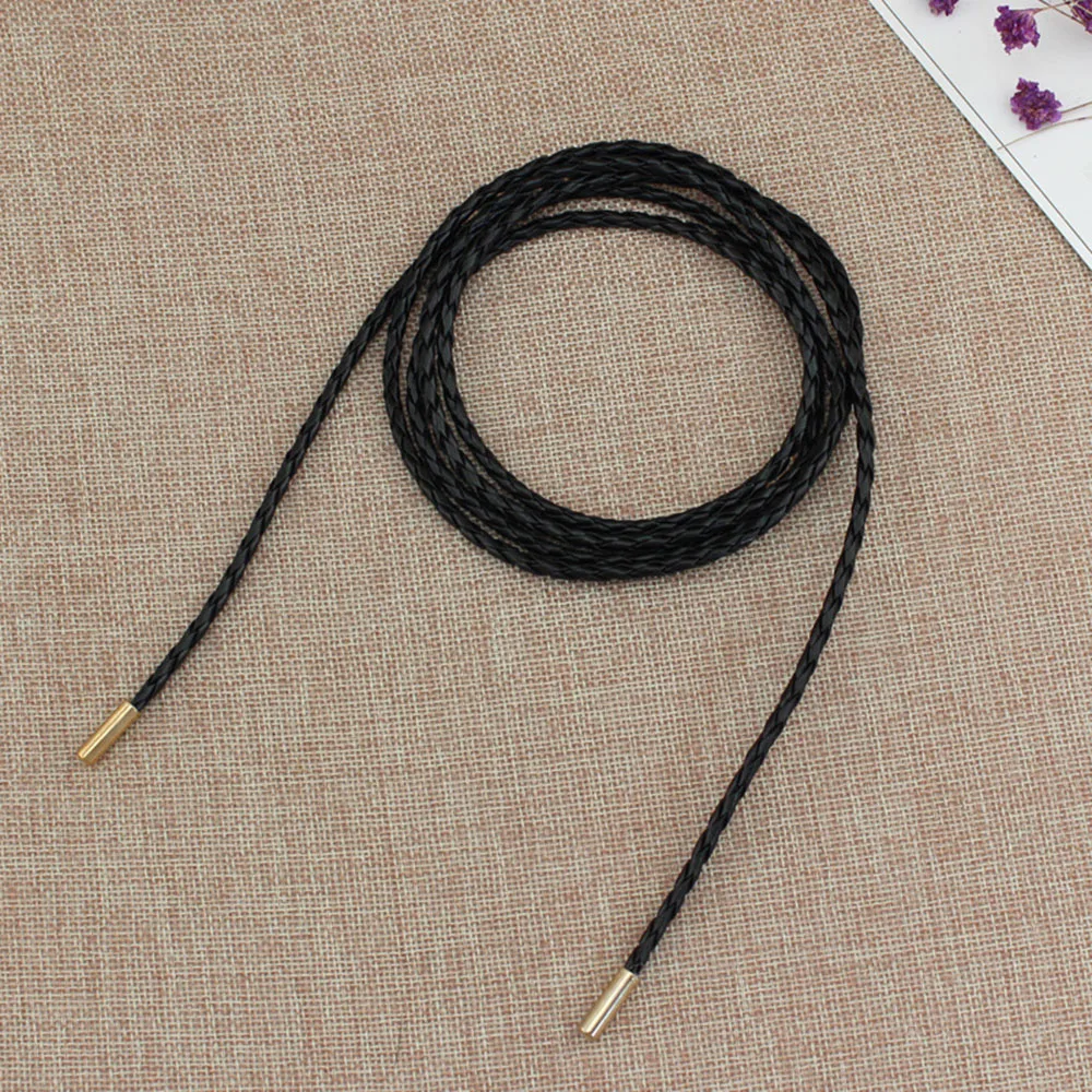 New Round Leather Rope Thin Belt Women Fashion Decorative Knotted Waist Rope Simple Self-Tie Skirt Coat Waist Belts Strap - Image 13