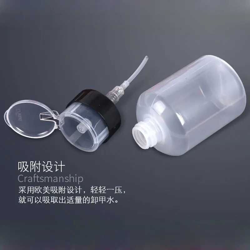 200ml Empty Pump Dispenser Refillable Polish Cleanser Remover Bottle UV Gel Nail Art Clean Liquid Acetone Bottle - Image 5