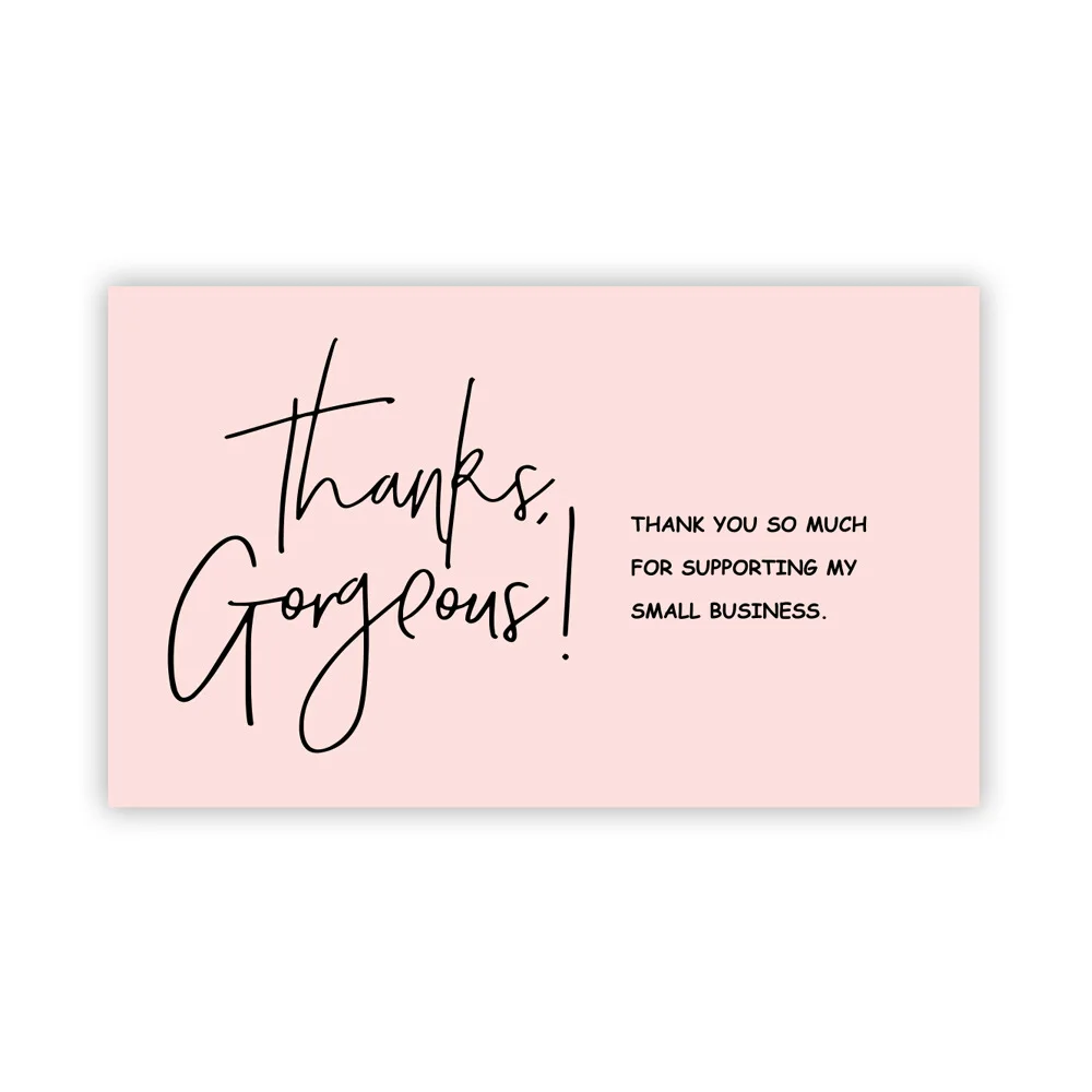 9.0x5.4cm Pink Black Foil Stamp Greeting Label Custom Thank You Cards For Small Bussiness Gift Box Decoration Packaging Supplies - Image 34