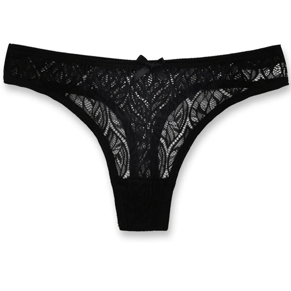 Ladies Sexy Lace Panties Women Thongs Breathable Low Waist Fashion G Strings Hollow Transparent Underwear Lingerie 5 pcs/lot - Image 4