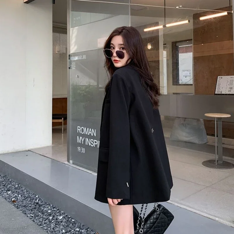 Long Women's Blazers Loose Jacket Dress Clothing Female Coats and Jackets Solid Over Black Youthful Woman Clothes New Outerwear - Image 6