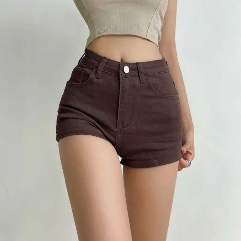 Female Short Jeans Pants Retro Brown Women's Denim Shorts Wholesale Streetwear Harajuku Fashion Outfits Youthful Comfy Hot Jorts - Image 6