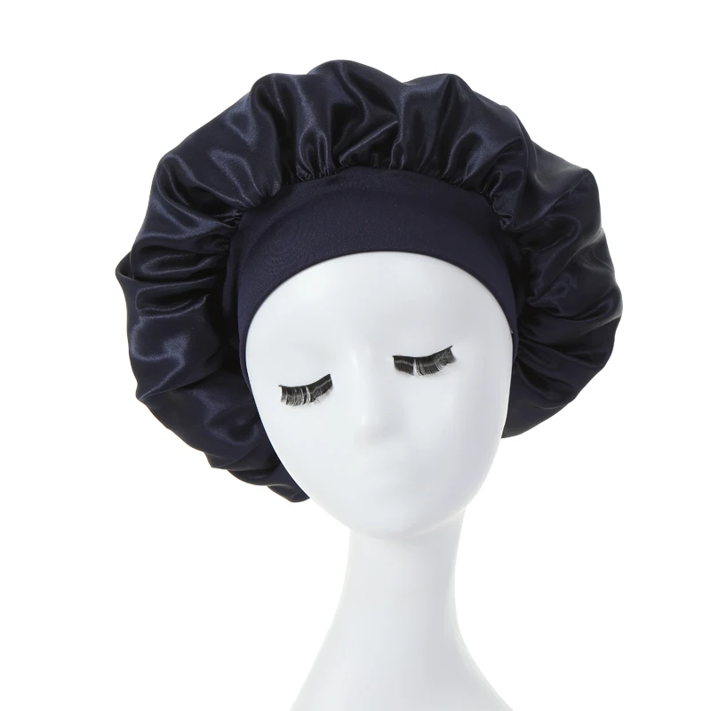 2PCS Milk Imitation Silk Wide Brim Satin Cloth Women's Hair Hat Bonnet Elastic Band Headwear bonnets for women - Image 27