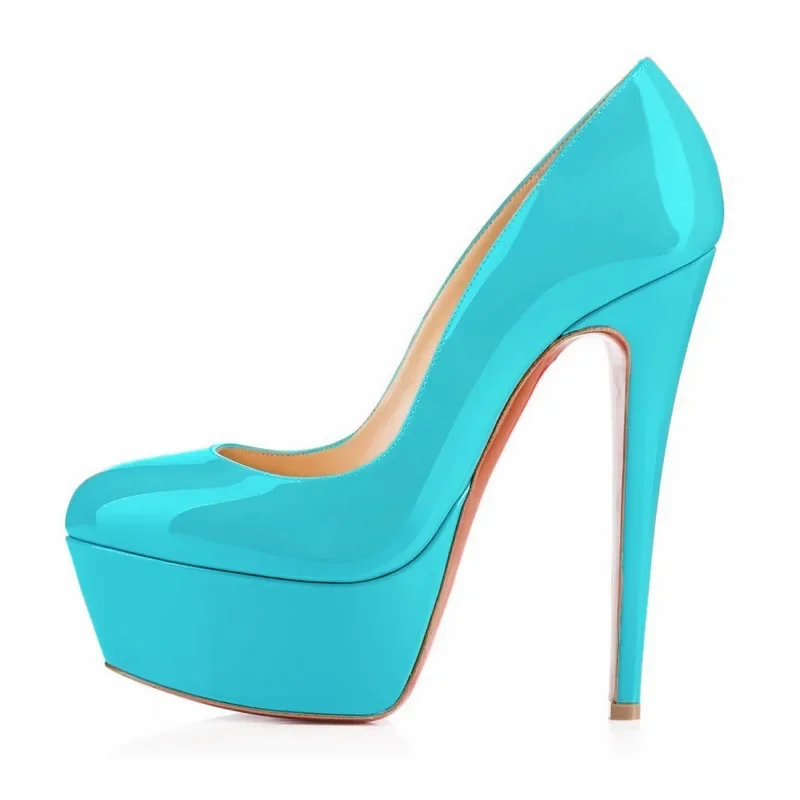New Women Pumps Extremely High Heels Shoes14cm Sexy Patent Leather Woman Wedding Party Shoes Platform Stiletto Red 817-9PA - Image 14