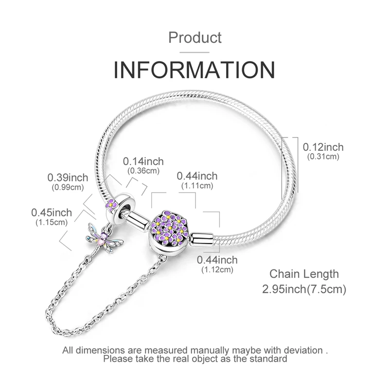 17-20CM Original 925 Sterling Silver Bracelets Clover Butterfly Cross Heart Bracelet Fit DIY Charms Beads Fashion Women Jewelry - Image 4