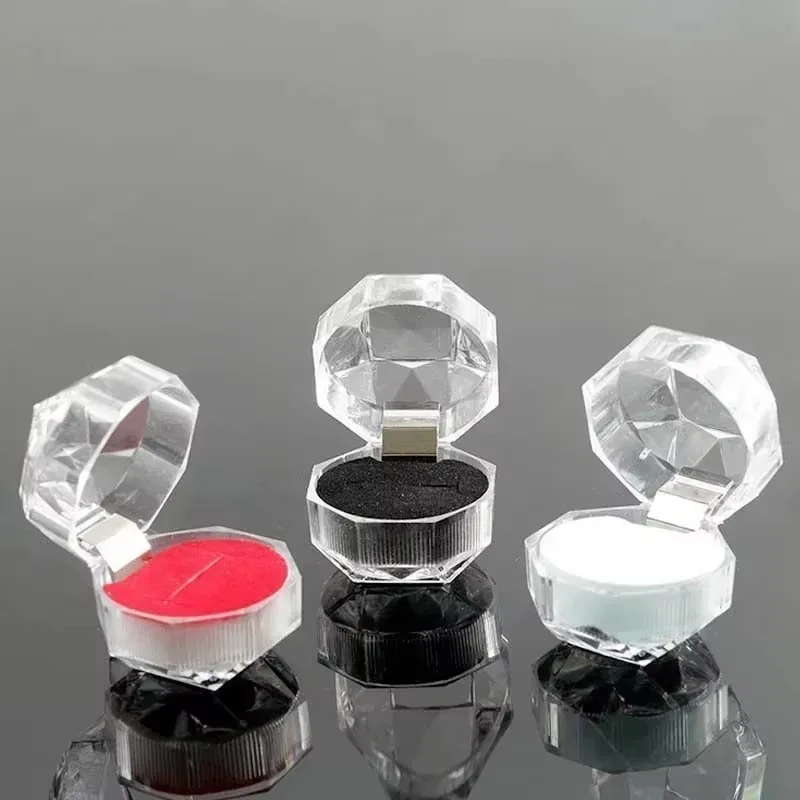 1/50pcs Crystal Transparent Rings Earrings Display Boxes Wedding Ring Box Jewelry Boxes and Packaging Jewelry Organizer Gift Box - Image 5