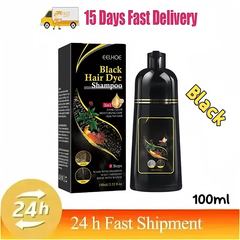 Hair Color Shampoo for Gray Hair 3 in 1 Black Hair Dye Shampoo for Women&Men Natural Herbal Safety Nourishing Hair Care Cream - Image 9