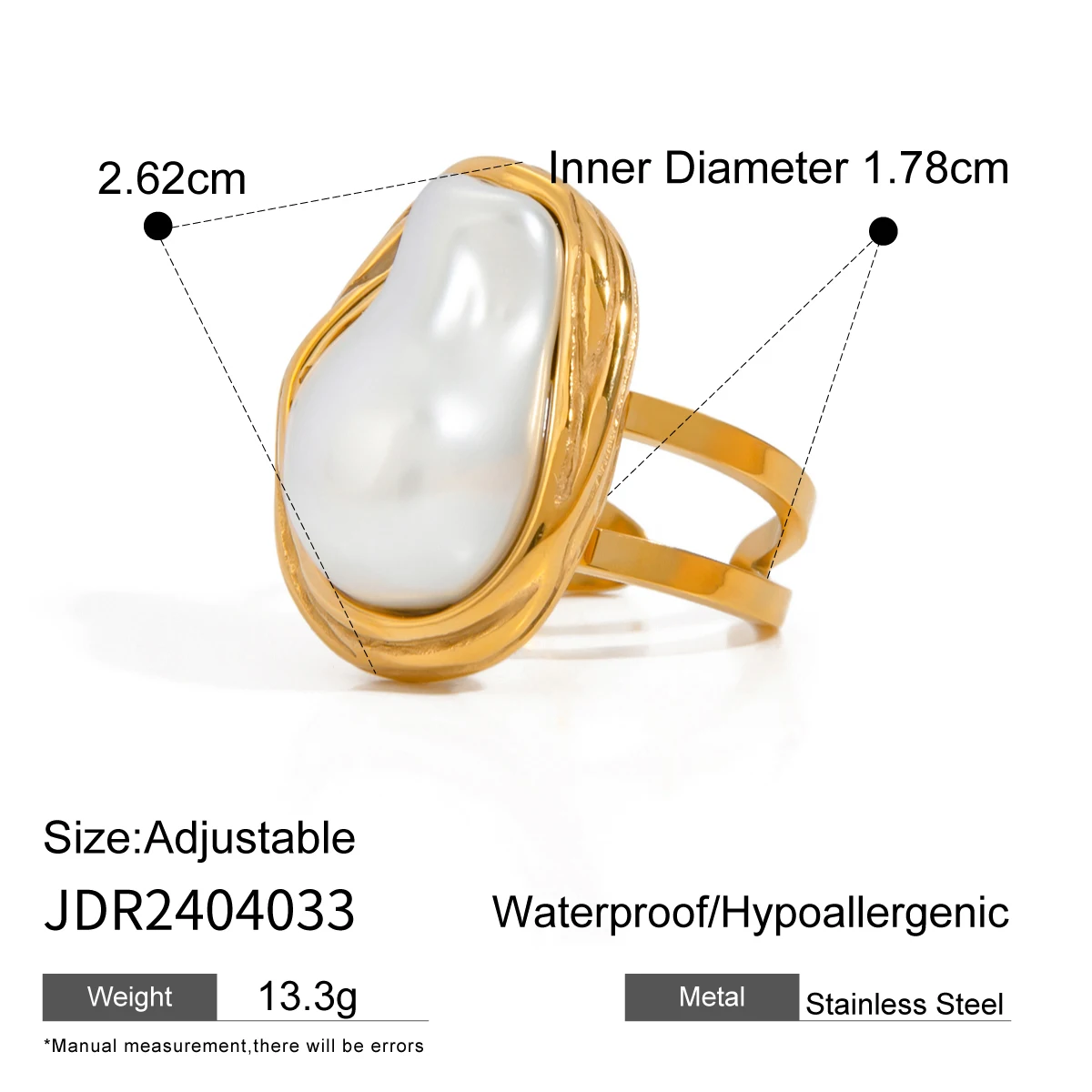 Uworld Fashion Imitation Pearl Stainless Steel Gold Color Ring for Women Engagement Party Gift Temperament Jewelry 2024 - Image 6