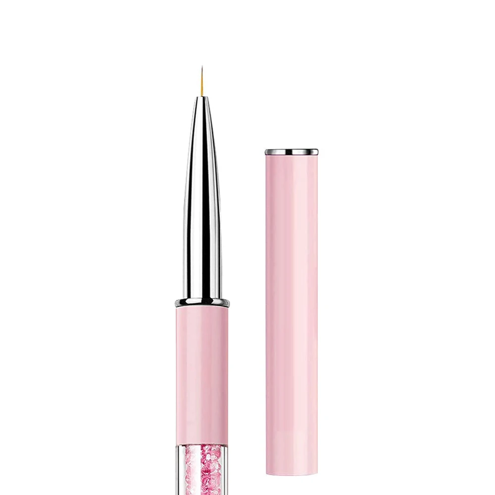 Nail Art Brushes 7/9/11mm Liner Brush with Shiny Diamond Handle & Caps, Gel Nail Painting Brush Nail Drawing Brushes - Image 7
